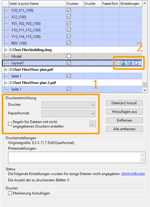 Erweiterte Druckoptionen festlegen