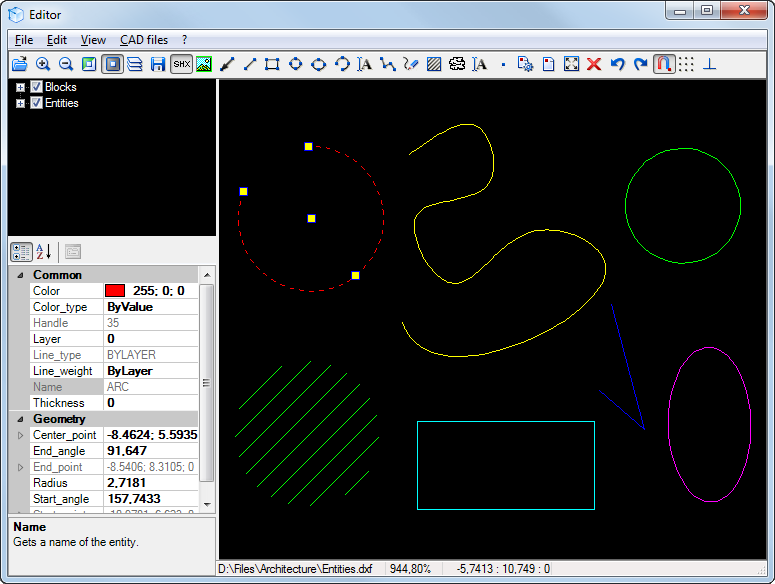 Visuelle Erstellung der Bogen im CAD .NET 11.1