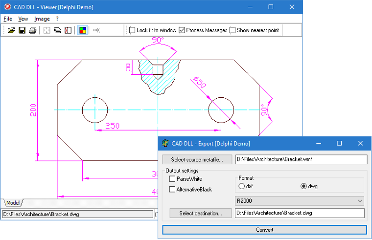 Export ib CAD durch Windows Metafile in CAD DLL