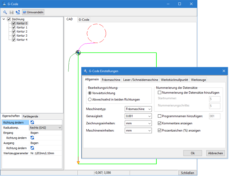 G-Code Einstellungen in ABViewer