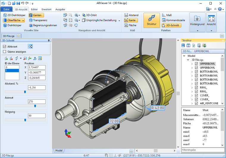 3D-Modell-Schnitt in ABViewer