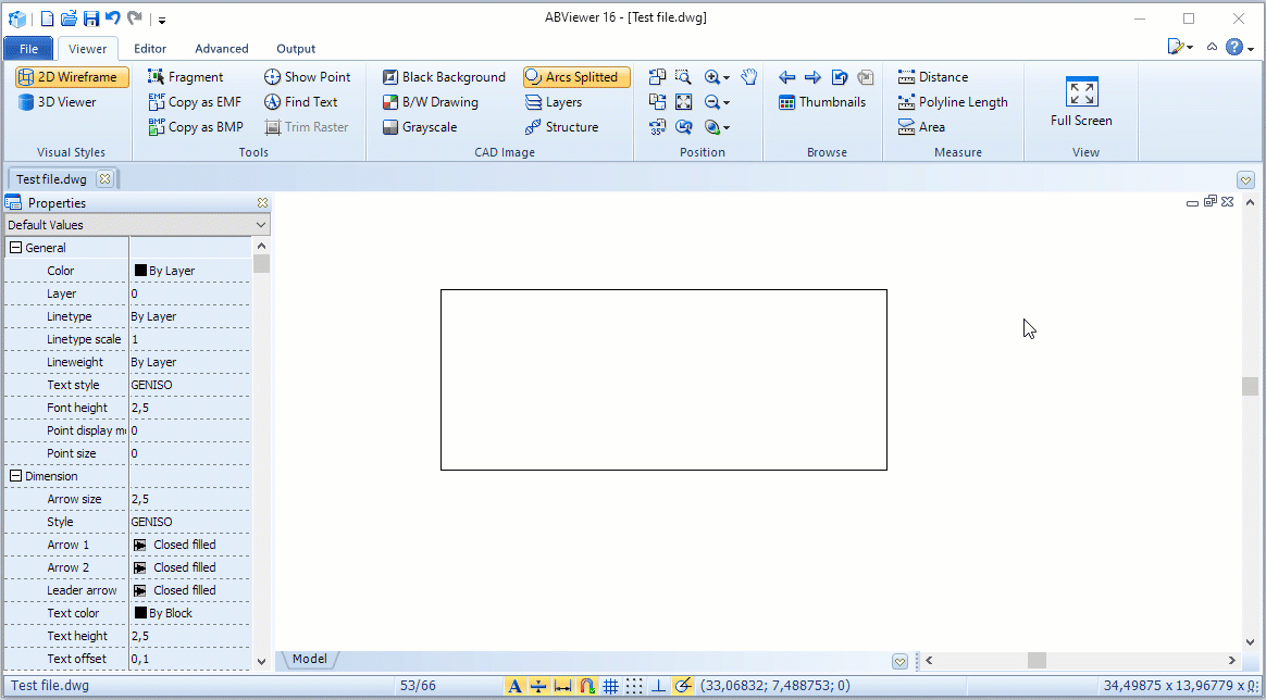 Zusätzliche Messungsinformationen in ABViewer 16