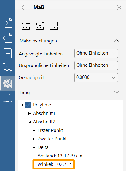 The angle information in CST CAD Navigator 16.0.0.5